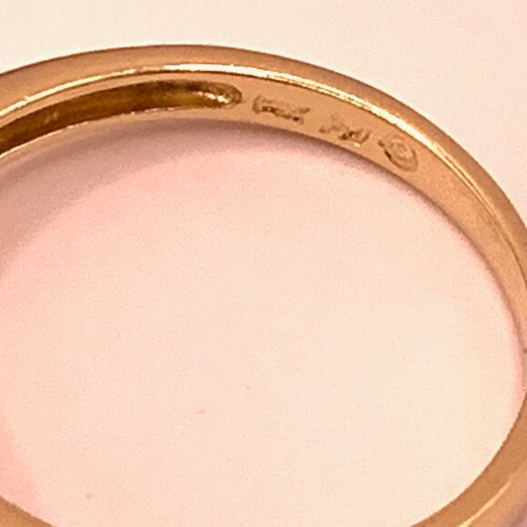 Sapphire Diamond 14K Yellow Gold Estate Ring Sz 7  J826 - Picture 8 of 8